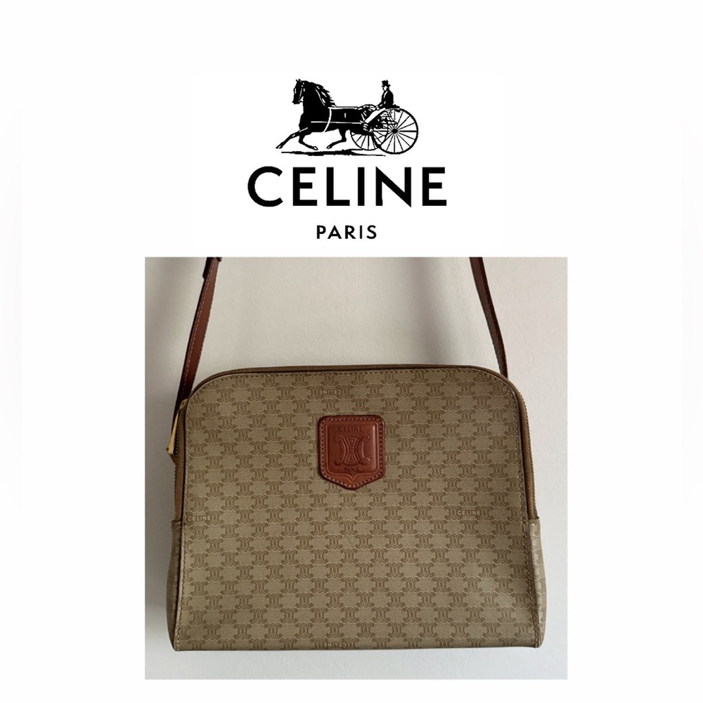 Celine Vintage Macadam Crossbody Bag (Please review: Visible signs of use)